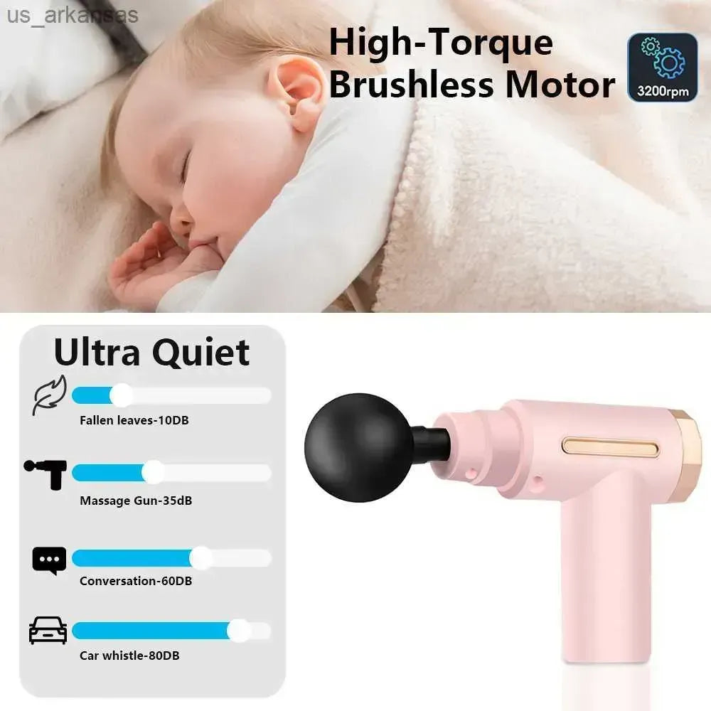 Professional Smart Percussion Massage Gun – High-Intensity Deep Tissue Muscle Massager with 4 Interchangeable Heads for Athletic Recovery & Pain Relief 4 in 1