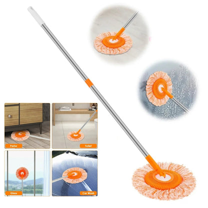 360° Rotating Multi-Functional Spin Mop with Extendable Stainless Steel Handle | All-in-One Microfiber Cleaning Tool for Floors, Windows, Toilets, and Car Washing