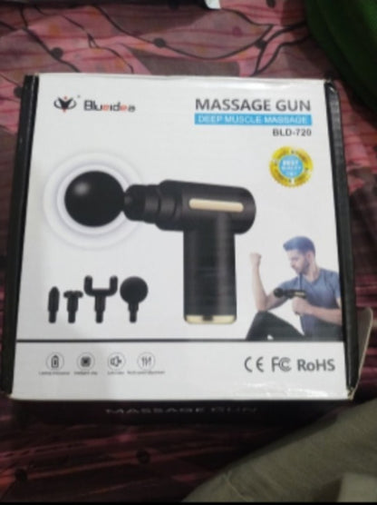 Professional Deep Tissue Massage Gun Blueidea BLD-720 - 4 Heads, Adjustable Multi Speed Massager