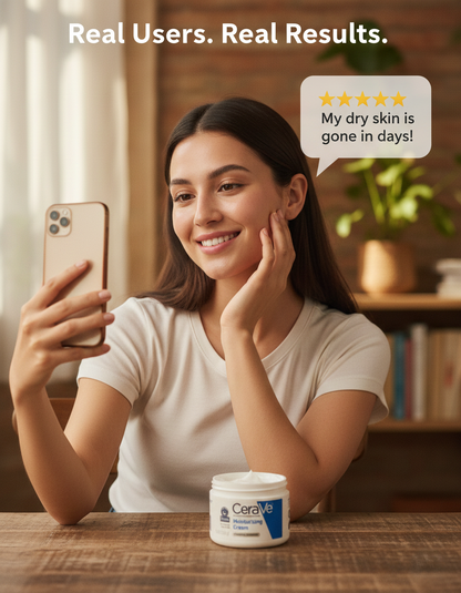 CeraVe Moisturizing Cream | Face & Body Hydration for Dry to Very Dry Skin | With Ceramides & Hyaluronic Acid – 24-Hour Moisture